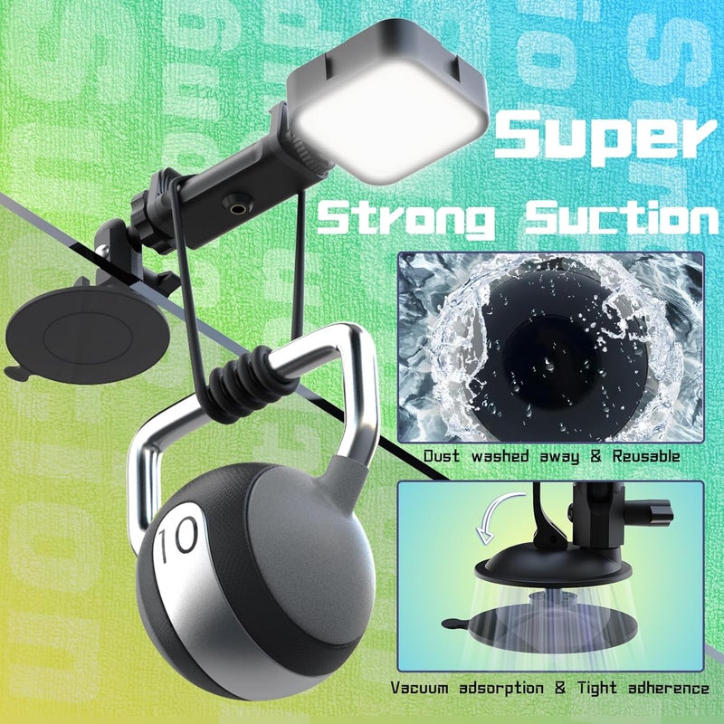 Tint Suction Cup Phone Mount with Rechargeable Light, Mirror Phone Holder with Light Shower Bathroom Kitchen, Mirror Tripod for TikTok YouTube Instagram Make Up Pics Video Content Creator - Image 3